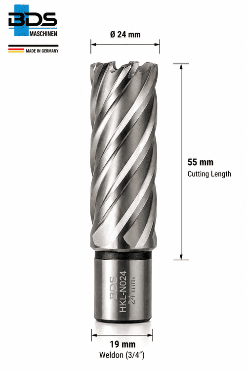 BDS HKL-N024 Carbide Tipped Core Drill 24 x 55 mm