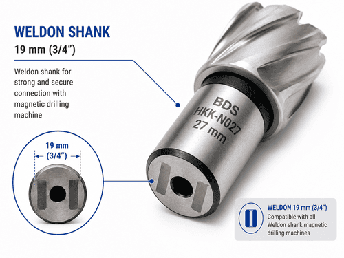 BDS HKK-N027 Carbide Tipped Core Drill 27 x 30 mm