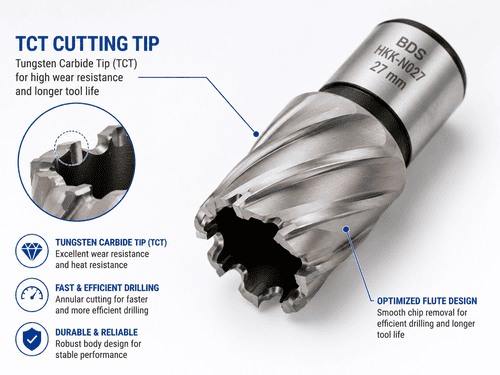BDS HKK-N027 Carbide Tipped Core Drill 27 x 30 mm