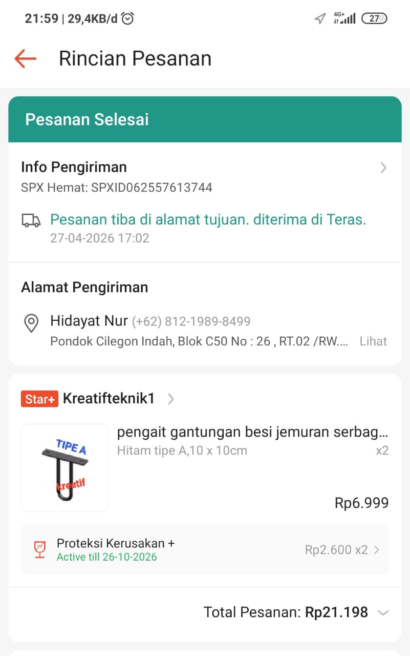 Pengait Gantungan Besi